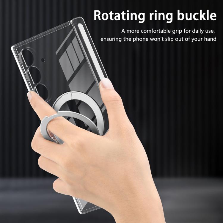 For Samsung Galaxy Z Fold7 Aluminum Alloy Holder MagSafe Crystal Hinge Phone Case