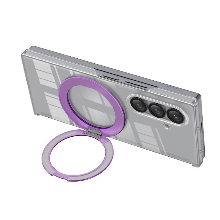 For Samsung Galaxy Z Fold7 Aluminum Alloy Holder MagSafe Crystal Hinge Phone Case