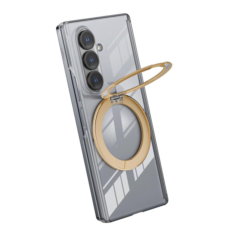 For Samsung Galaxy Z Fold7 Aluminum Alloy Holder MagSafe Crystal Hinge Phone Case