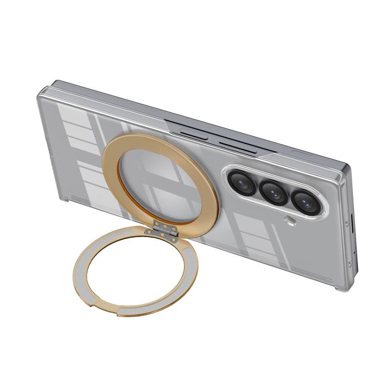 For Samsung Galaxy Z Fold7 Aluminum Alloy Holder MagSafe Crystal Hinge Phone Case