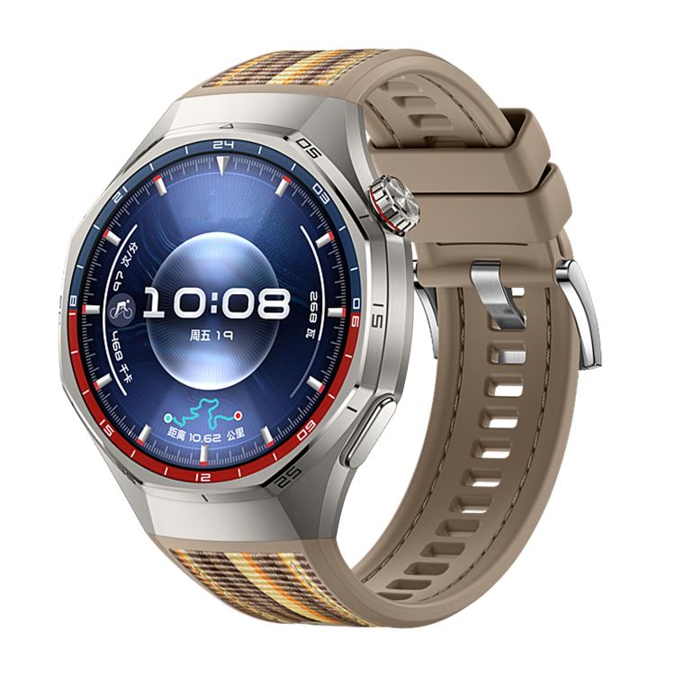 For Huawei Watch GT 6 Pro Quick Release Buckle Hybrid Nylon Braid Silicone Watch Band