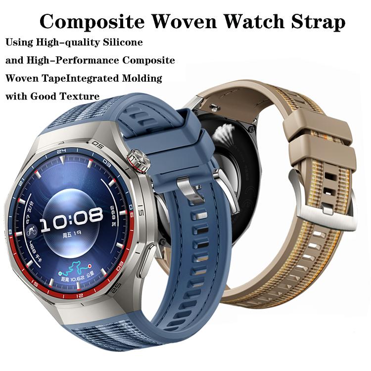For Huawei Watch GT 6 Pro Quick Release Buckle Hybrid Nylon Braid Silicone Watch Band