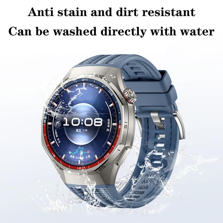 For Huawei Watch GT 6 Pro Quick Release Buckle Hybrid Nylon Braid Silicone Watch Band