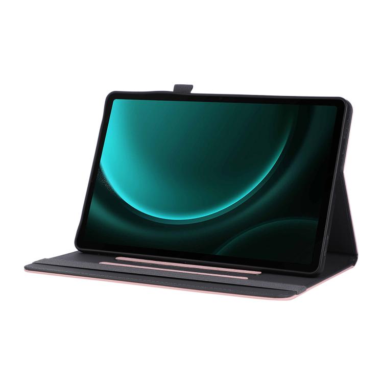 For Samsung Galaxy Tab S10 FE / 9 / 8 Macaron Color Hand Grip Leather Tablet Case with Holder