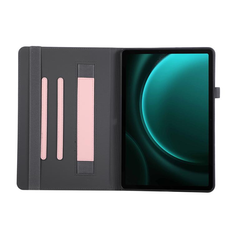 For Samsung Galaxy Tab S10 FE / 9 / 8 Macaron Color Hand Grip Leather Tablet Case with Holder
