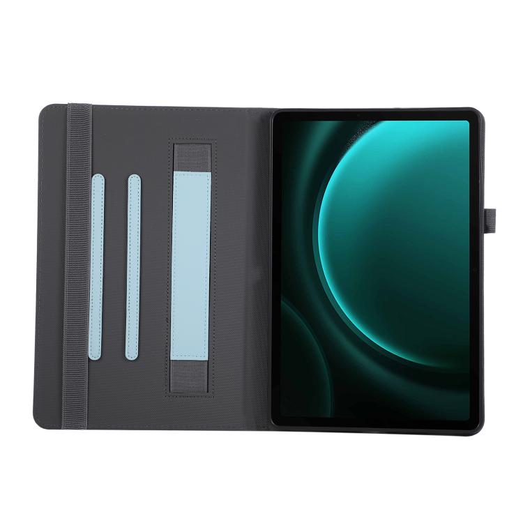 For Samsung Galaxy Tab S10 FE / 9 / 8 Macaron Color Hand Grip Leather Tablet Case with Holder