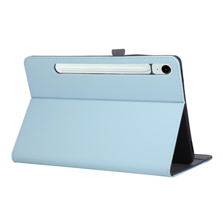 For Samsung Galaxy Tab S10 FE / 9 / 8 Macaron Color Hand Grip Leather Tablet Case with Holder