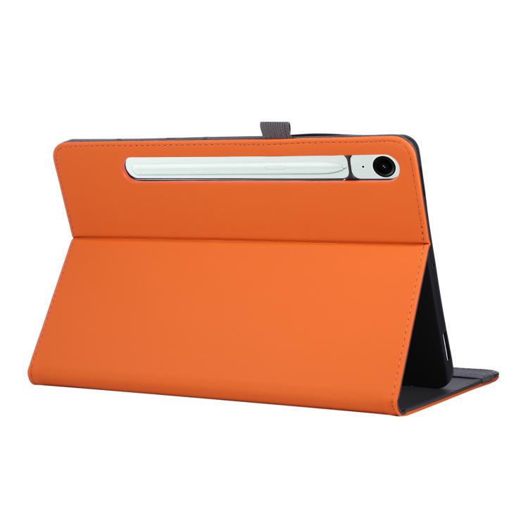 For Samsung Galaxy Tab S10 FE / 9 / 8 Macaron Color Hand Grip Leather Tablet Case with Holder