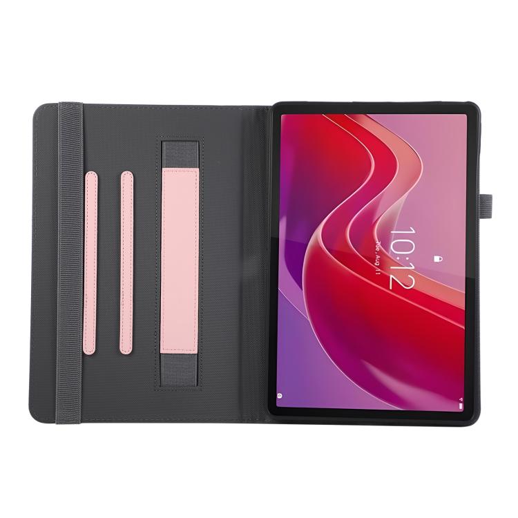 For Lenovo Tab M11 / Xiaoxin Pad 11 2024 Macaron Color Hand Grip Leather Tablet Case with Holder