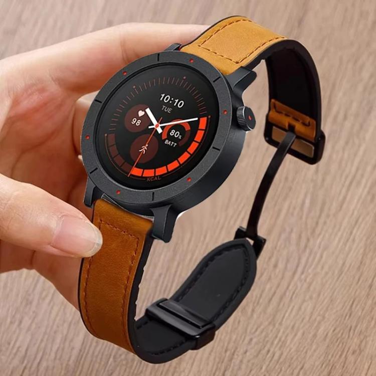 For Nothing CMF Watch 3 Pro Folding Magnetic Buckle Silicone Leather Watch Band