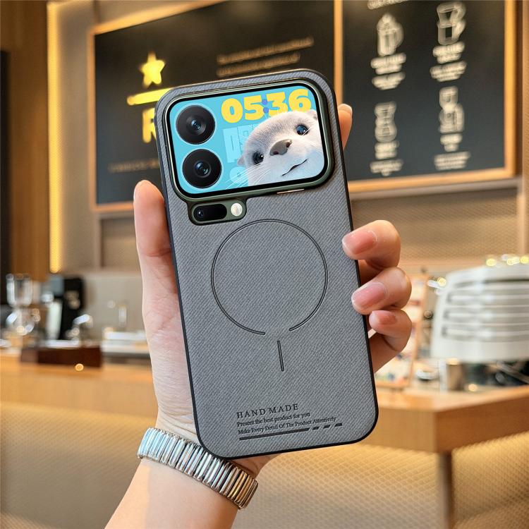 For Xiaomi 17 Pro Fabric Magnetic PU Back Cover Phone Case