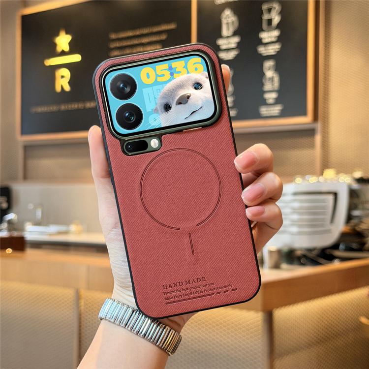 For Xiaomi 17 Pro Fabric Magnetic PU Back Cover Phone Case