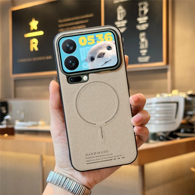 For Xiaomi 17 Pro Max Fabric Magnetic PU Back Cover Phone Case