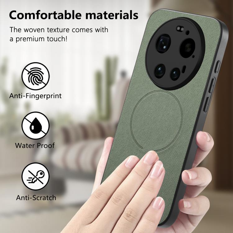 For Xiaomi 17 Ultra Fabric Magnetic PU Back Cover Phone Case