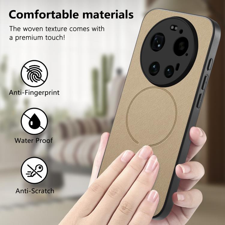 For Xiaomi 17 Ultra Fabric Magnetic PU Back Cover Phone Case