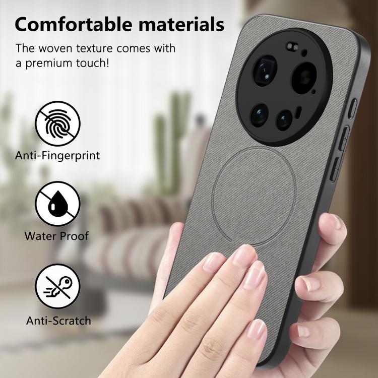 For Xiaomi 17 Ultra Fabric Magnetic PU Back Cover Phone Case