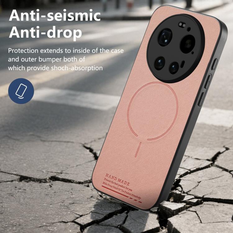 For Xiaomi 17 Ultra Fabric Magnetic PU Back Cover Phone Case