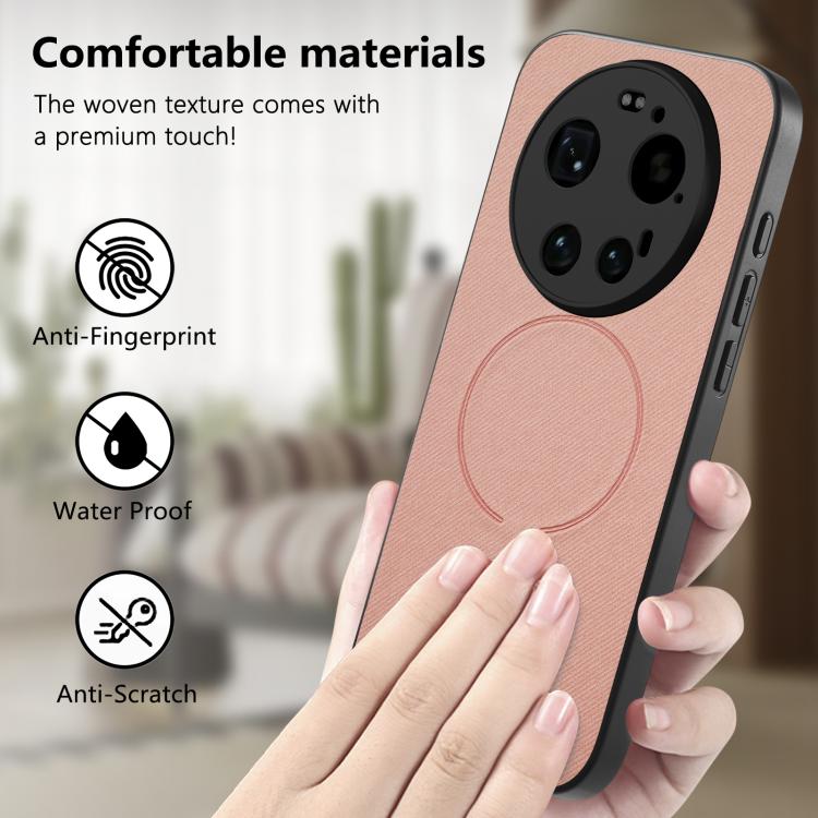 For Xiaomi 17 Ultra Fabric Magnetic PU Back Cover Phone Case
