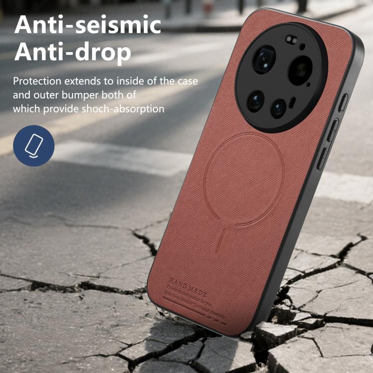 For Xiaomi 17 Ultra Fabric Magnetic PU Back Cover Phone Case