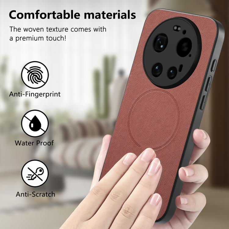 For Xiaomi 17 Ultra Fabric Magnetic PU Back Cover Phone Case