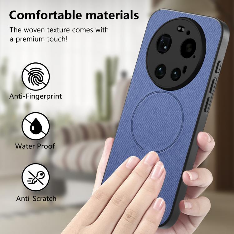 For Xiaomi 17 Ultra Fabric Magnetic PU Back Cover Phone Case