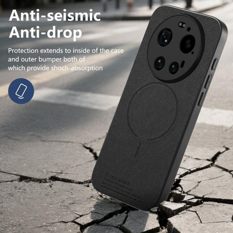 For Xiaomi 17 Ultra Fabric Magnetic PU Back Cover Phone Case