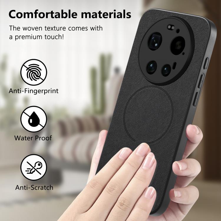 For Xiaomi 17 Ultra Fabric Magnetic PU Back Cover Phone Case