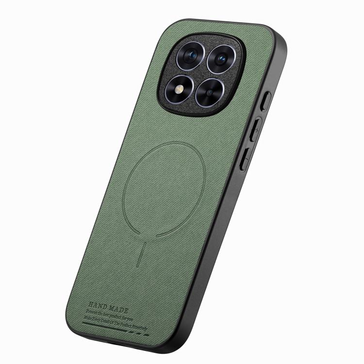 For Redmi Note 15 Pro 4G Global 163.2mm Fabric Magnetic PU Back Cover Phone Case