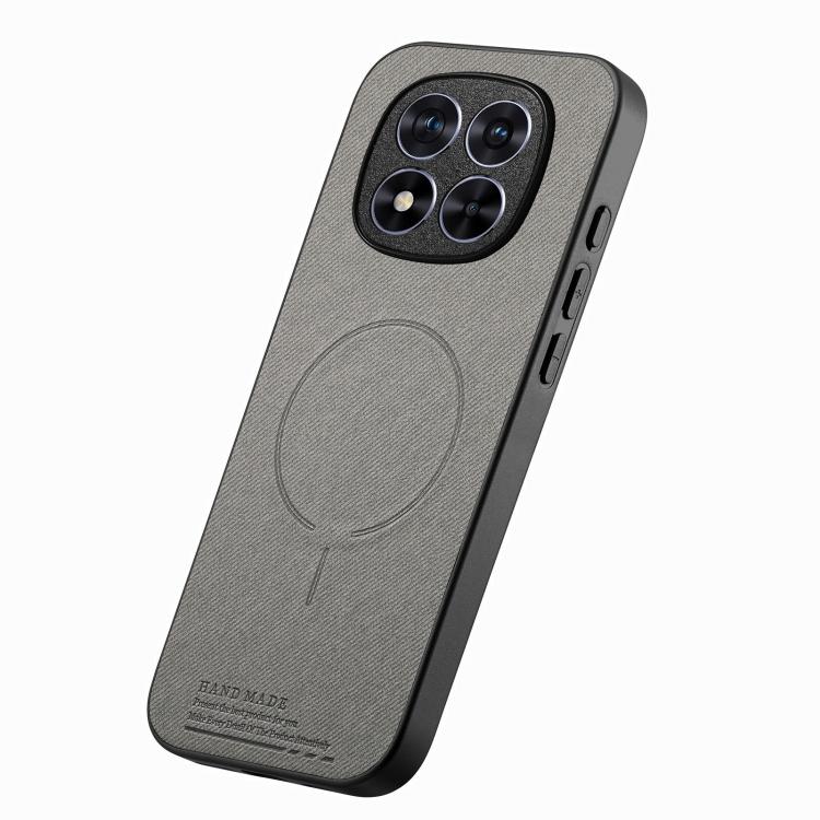 For Redmi Note 15 Pro 4G Global 163.2mm Fabric Magnetic PU Back Cover Phone Case