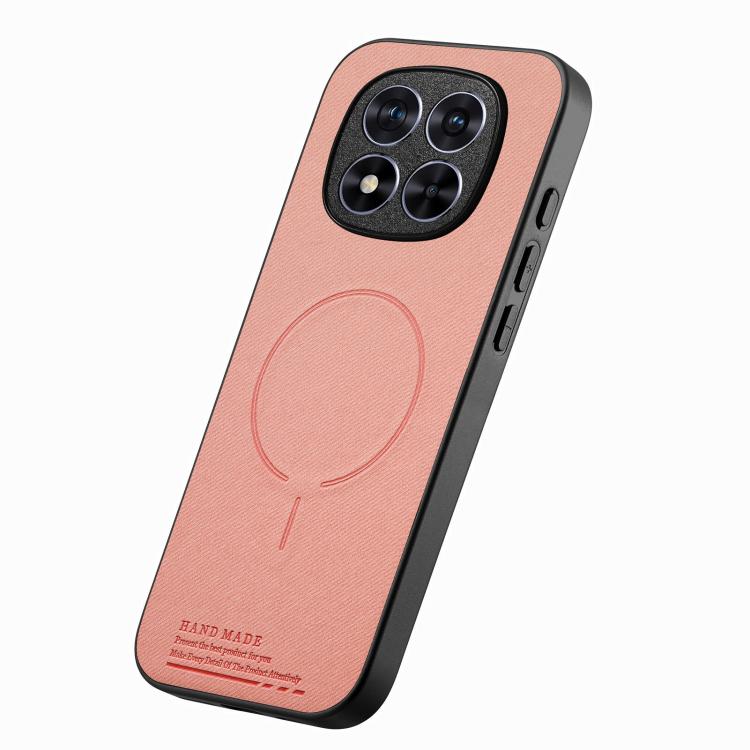 For Redmi Note 15 Pro 4G Global 163.2mm Fabric Magnetic PU Back Cover Phone Case