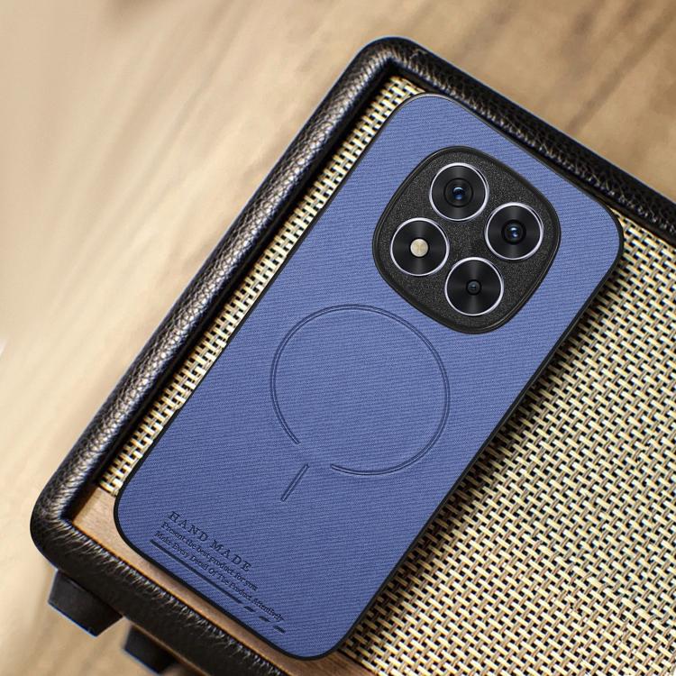 For Redmi Note 15 Pro 4G Global 163.2mm Fabric Magnetic PU Back Cover Phone Case