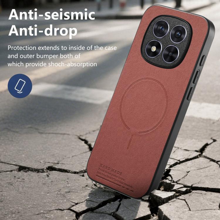 For Redmi Note 15 Pro 5G Global 163.6mm Fabric Magnetic PU Back Cover Phone Case