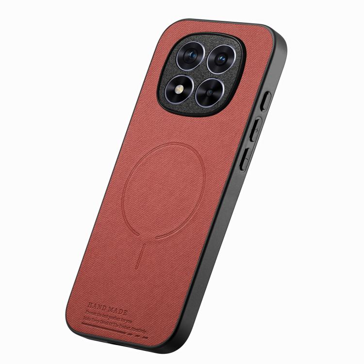 For Redmi Note 15 Pro+ 5G Global 163.3mm Fabric Magnetic PU Back Cover Phone Case