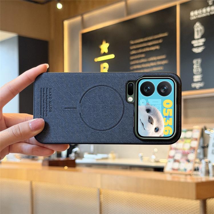 For Xiaomi 17 Pro Fabric Magnetic PU Back Cover Phone Case