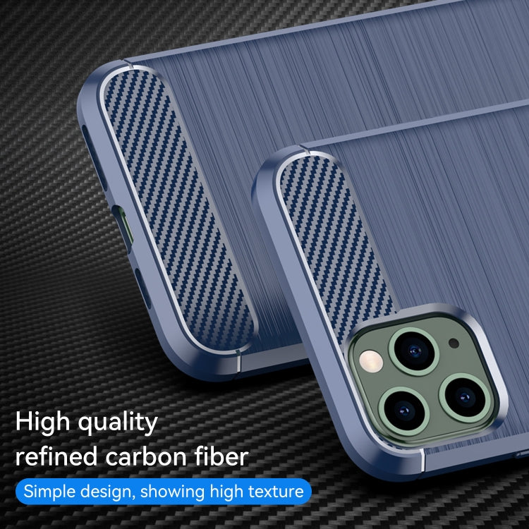 For iPhone 11 Pro Brushed Texture Carbon Fiber TPU Phone Case