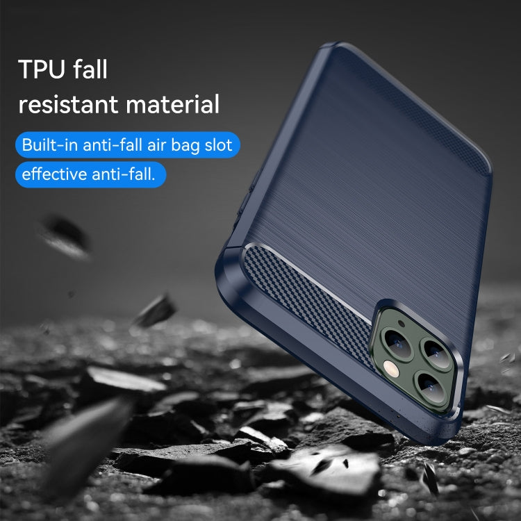 For iPhone 11 Pro Brushed Texture Carbon Fiber TPU Phone Case