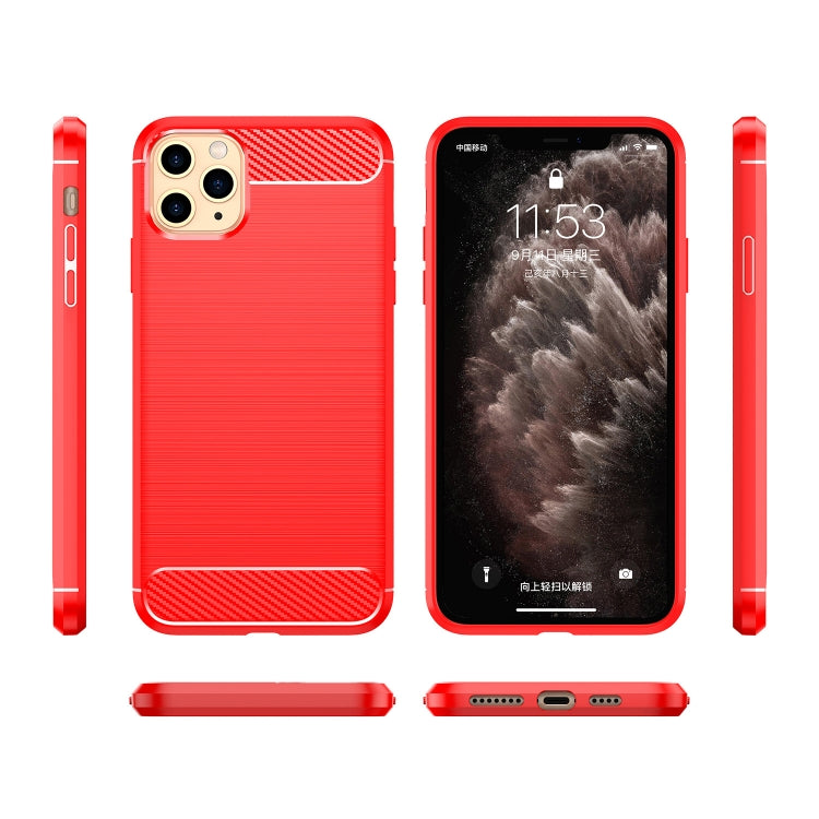 For iPhone 11 Pro Brushed Texture Carbon Fiber TPU Phone Case