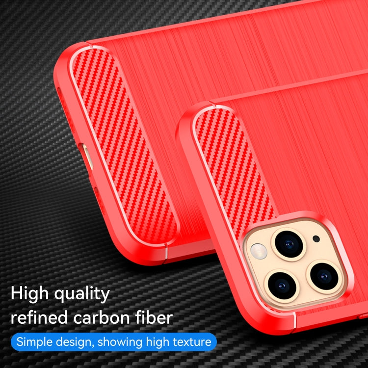 For iPhone 11 Pro Brushed Texture Carbon Fiber TPU Phone Case