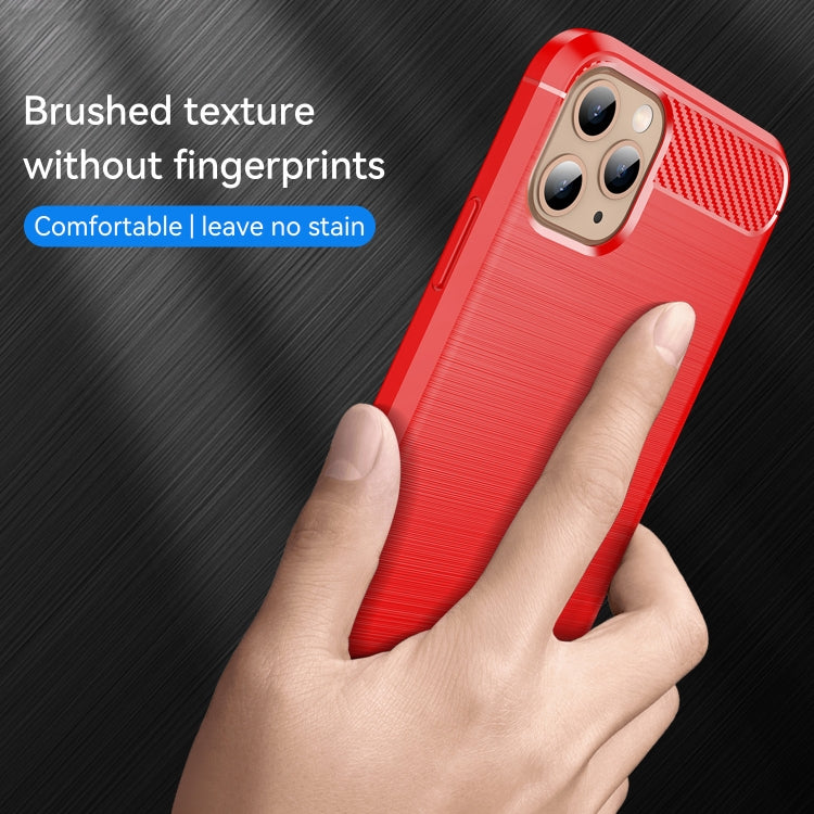 For iPhone 11 Pro Brushed Texture Carbon Fiber TPU Phone Case
