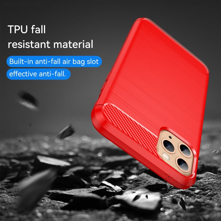 For iPhone 11 Pro Brushed Texture Carbon Fiber TPU Phone Case