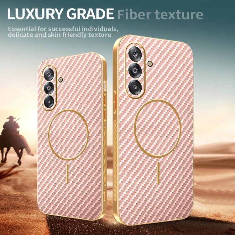 For Samsung Galaxy A26 5G Carbon Fiber Electroplated Thin Ring MagSafe Phone Case