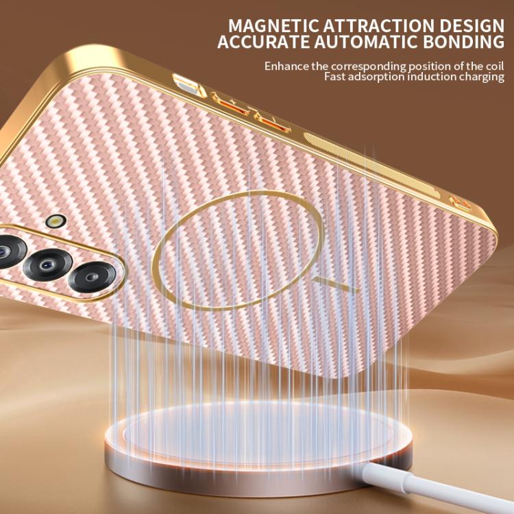 For Samsung Galaxy A26 5G Carbon Fiber Electroplated Thin Ring MagSafe Phone Case