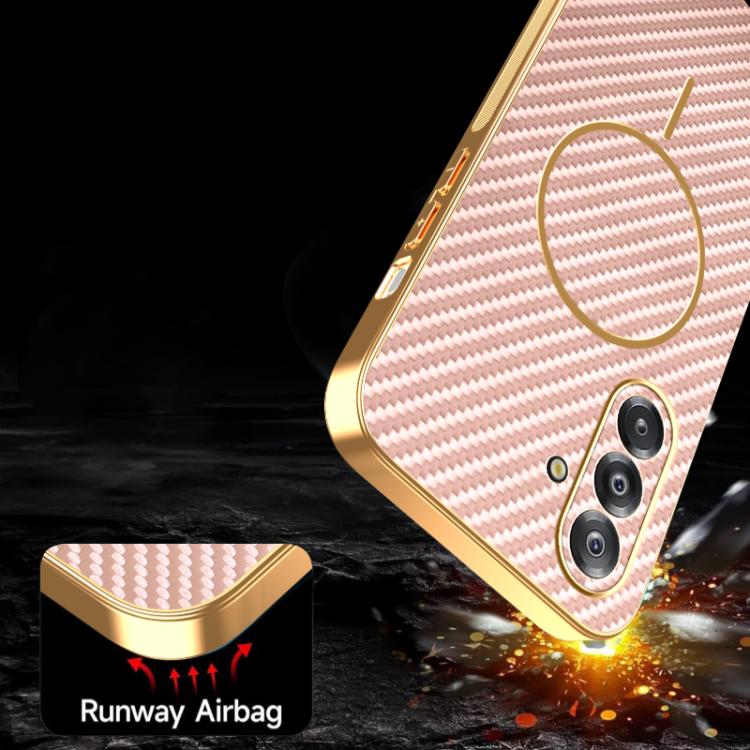 For Samsung Galaxy A26 5G Carbon Fiber Electroplated Thin Ring MagSafe Phone Case
