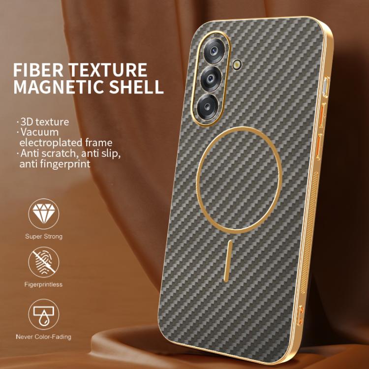 For Samsung Galaxy A26 5G Carbon Fiber Electroplated Thin Ring MagSafe Phone Case