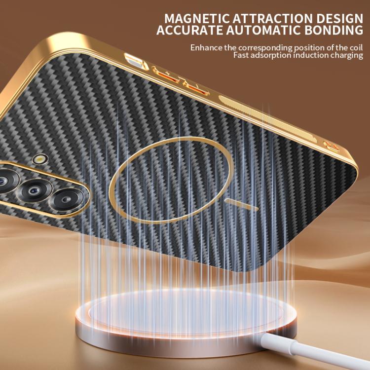 For Samsung Galaxy A26 5G Carbon Fiber Electroplated Thin Ring MagSafe Phone Case