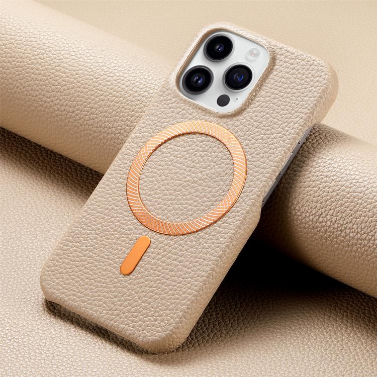 For iPhone 13 Pro Max Litchi Texture Brushed MagSafe PU Back Cover Phone Case
