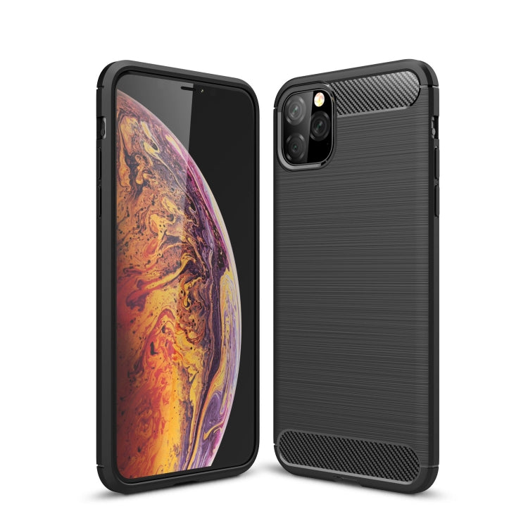 For iPhone 11 Pro Max Brushed Texture Carbon Fiber TPU Case for  iPhone 11 Pro Max