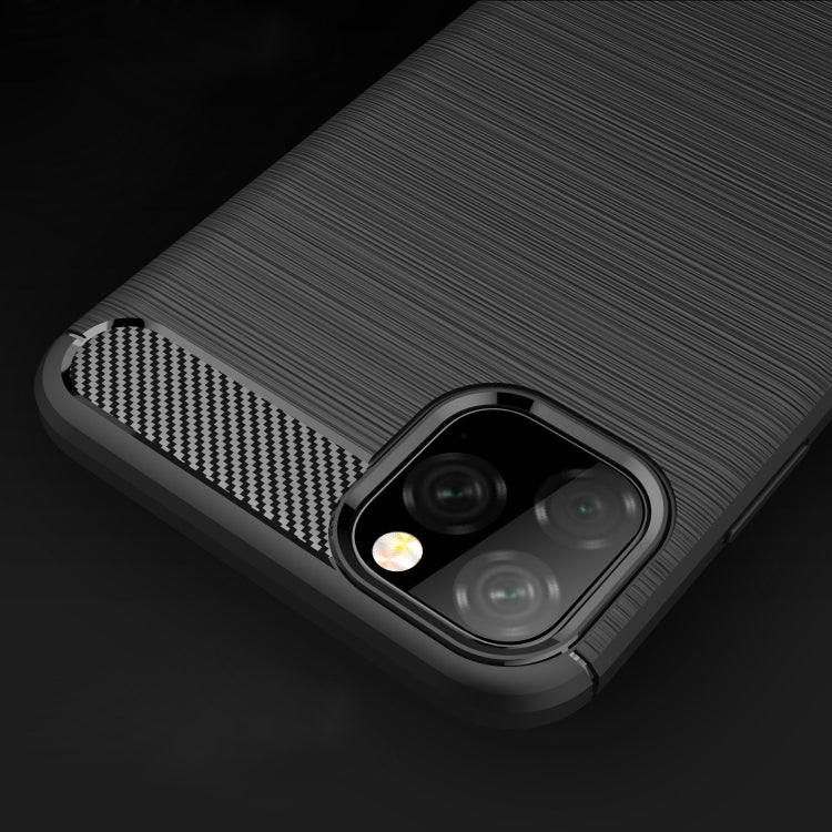For iPhone 11 Pro Max Brushed Texture Carbon Fiber TPU Case for  iPhone 11 Pro Max