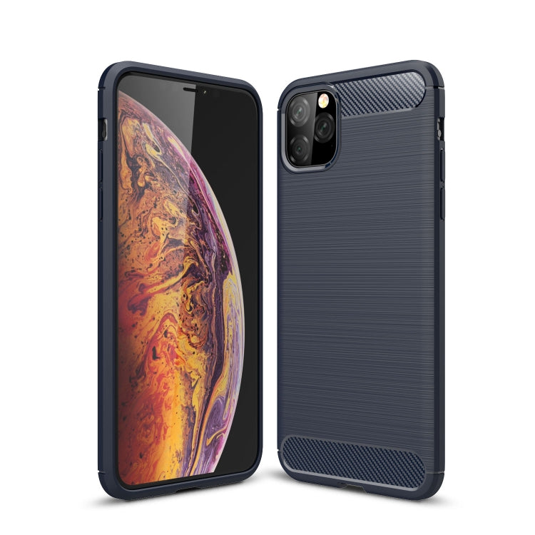 For iPhone 11 Pro Max Brushed Texture Carbon Fiber TPU Case for  iPhone 11 Pro Max