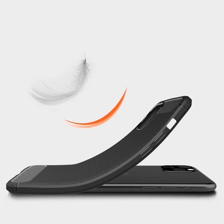 For iPhone 11 Pro Max Brushed Texture Carbon Fiber TPU Case for  iPhone 11 Pro Max
